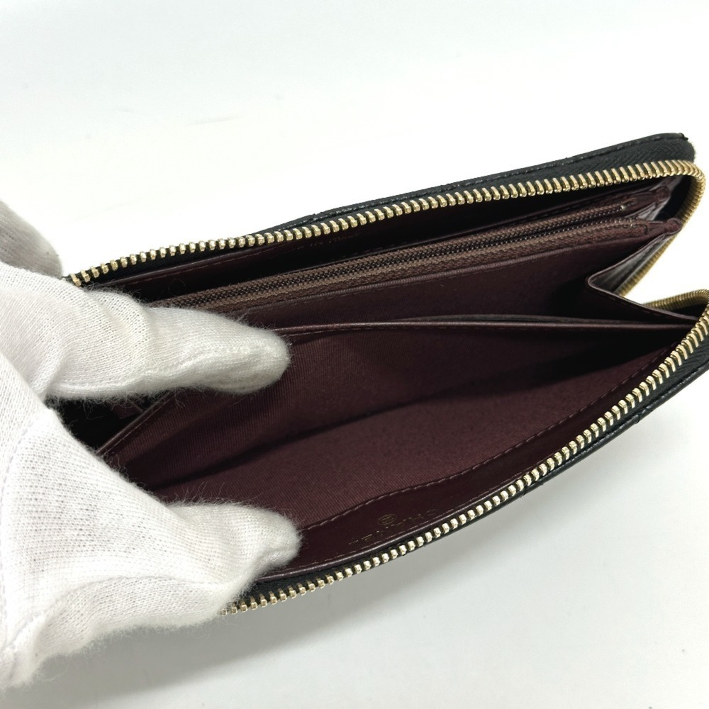 CHANEL Authentic Black Caviar Leather Logo Wallet - Picture 15 of 16